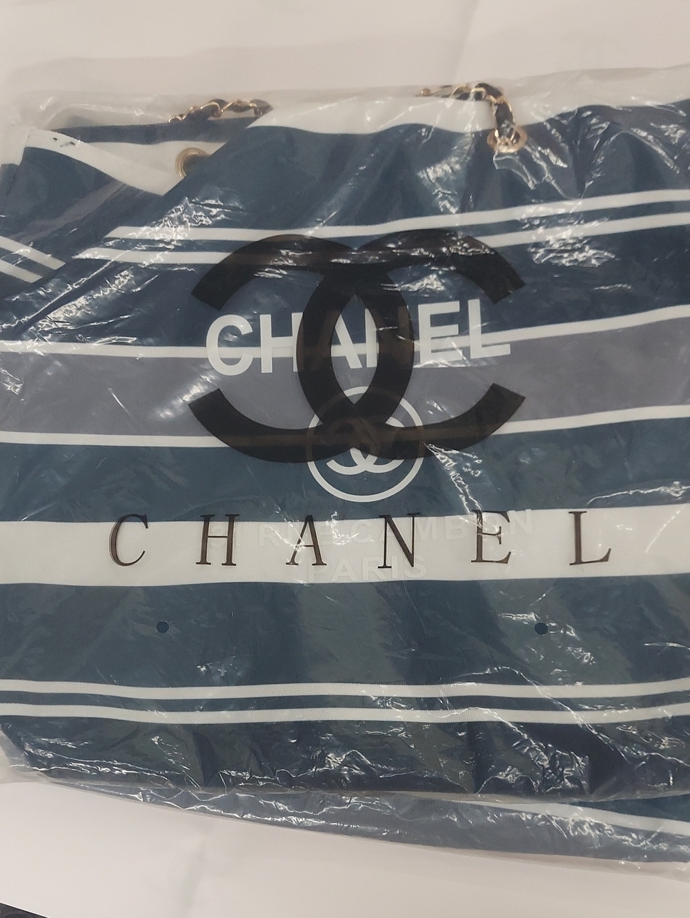Nautical Navy And White Striped Tote GWP